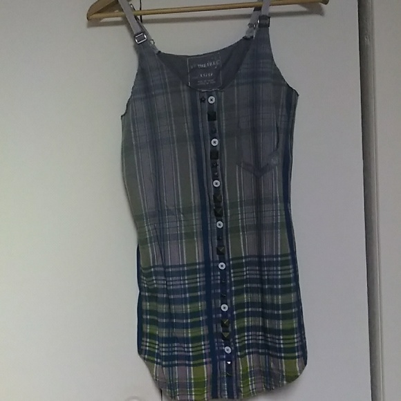 Free People We the Free Plaid Tank Top Buttons - Picture 3 of 4